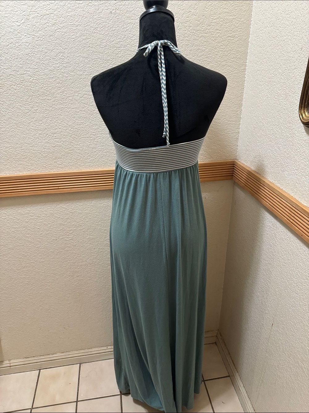 Mossimo Supply Co. Sage Green Strapless Halter Maxi Dress Size S - Picture 6 of 8